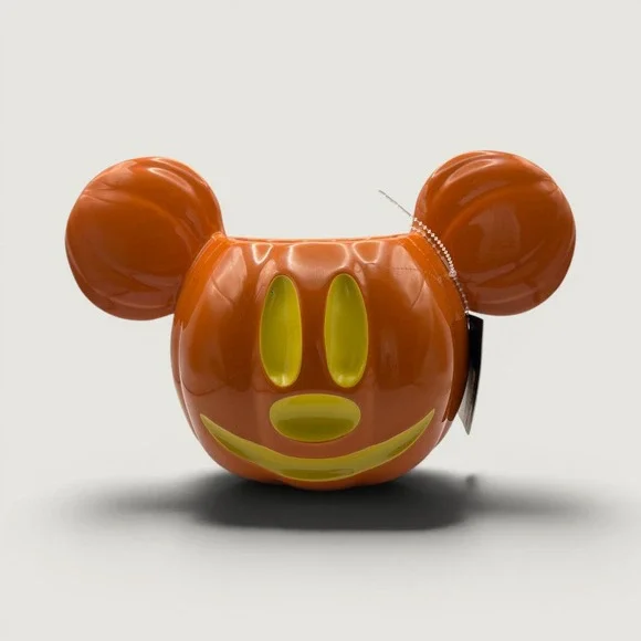 Disney Mickey Mouse Halloween Pumpkin Decorative Vase Orange Ceramic Kohl's NEW