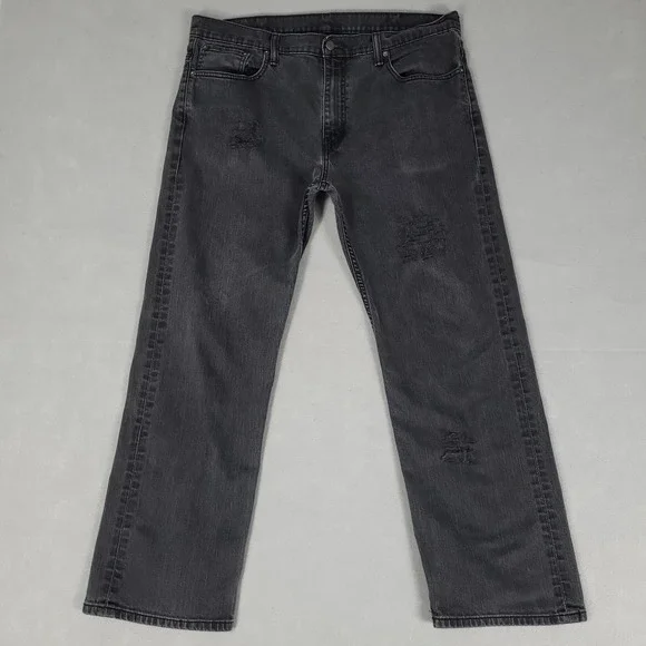 Levi's 541 Jeans Men's 38x30 Black Distressed Athletic Taper Denim 541-0960