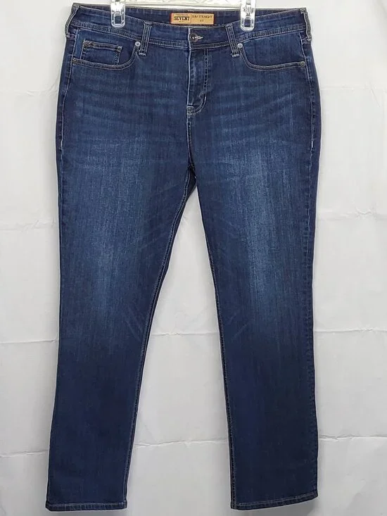 Seven7 Jeans Mens 38 X 32 Slim Straight Fit Premium Denim Pants Blue