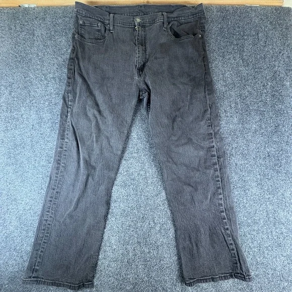 Levi's 569 Jeans Mens 38x28 Black Denim Stretch‎ Mid Rise Classic Straight Leg