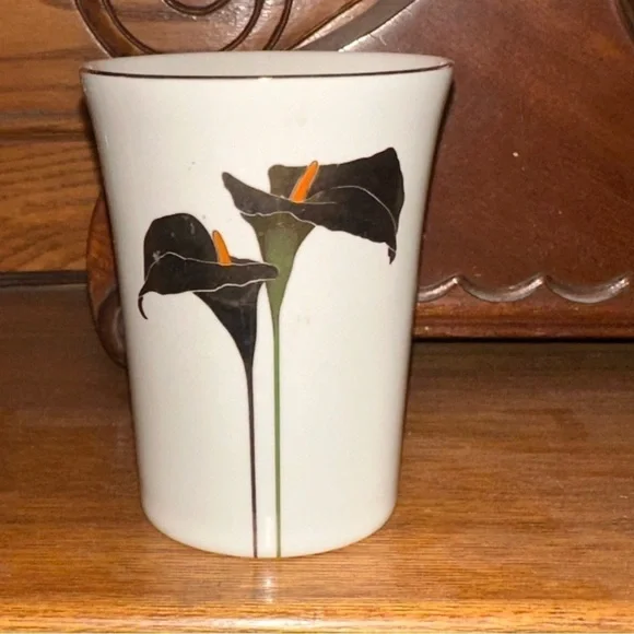 Otigari Golden Calla Cup Tumbler Bathroom Vanity ceramic cup