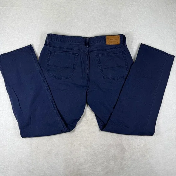 Polo Ralph Lauren Mens 34x30 Navy Blue Authentic Dungarees Straight Leg Pants
