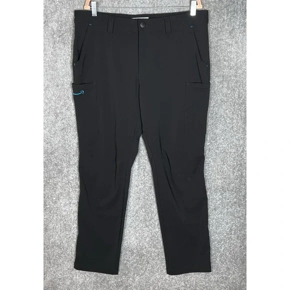 Luly Yang Amazon Cargo Uniform Pants Mens Sz L 35-36 Black Straight Leg Pockets‎