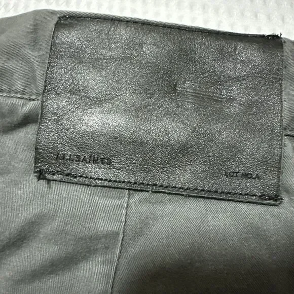 Mens All Saints Pipe Chino Trousers Size 30 Gray
