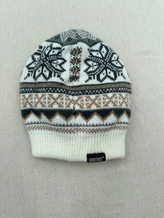 Muk Luks Knit Beanie — Ivory, Gray & Tan