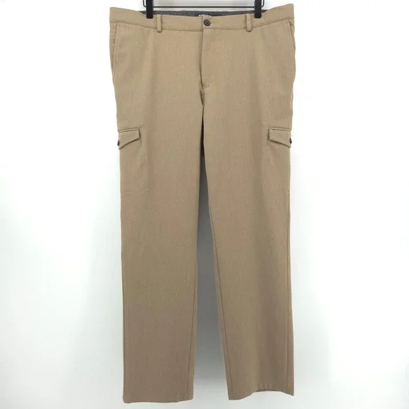 Nordstrom Tech-Smart Men Cargo Pants 38x30 Khaki Slim Fit Coolmax Performance