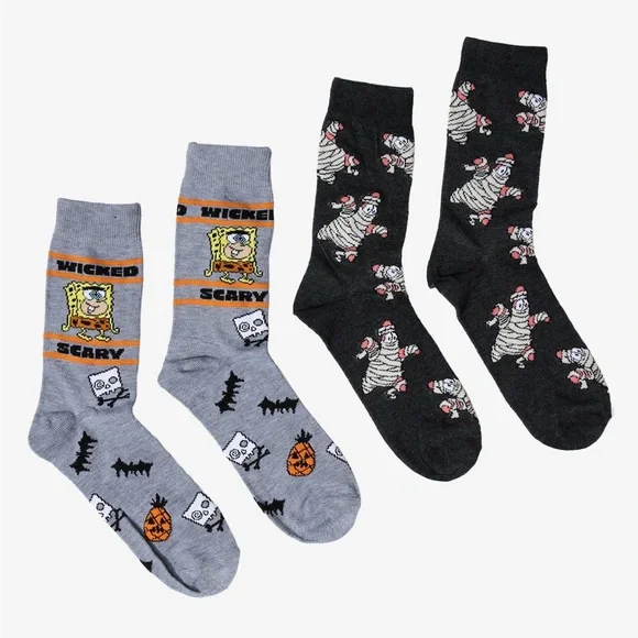 SpongeBob SquarePants Halloween Crew Socks 2‎ Pack Hot Topic