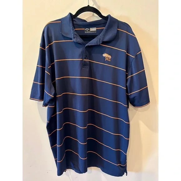 Callaway Opti-Dri x Torrey Pines Navy Striped Performance Golf Polo Mens‎ XXL