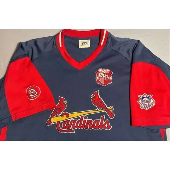 Vintage St. Louis Cardinals Jersey Lee Sport Mens Size XL Embroidered MLB Blue