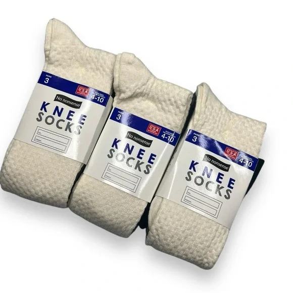 No Nonsense Womens Knee High Cotton‎ Socks Shoe Size 4-10 Waffle Knit 9 Pairs