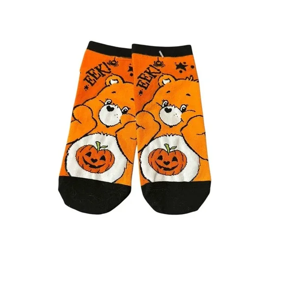 NEW adult novelty‎ ankle socks one size 1 pair care bears pumpkin halloween