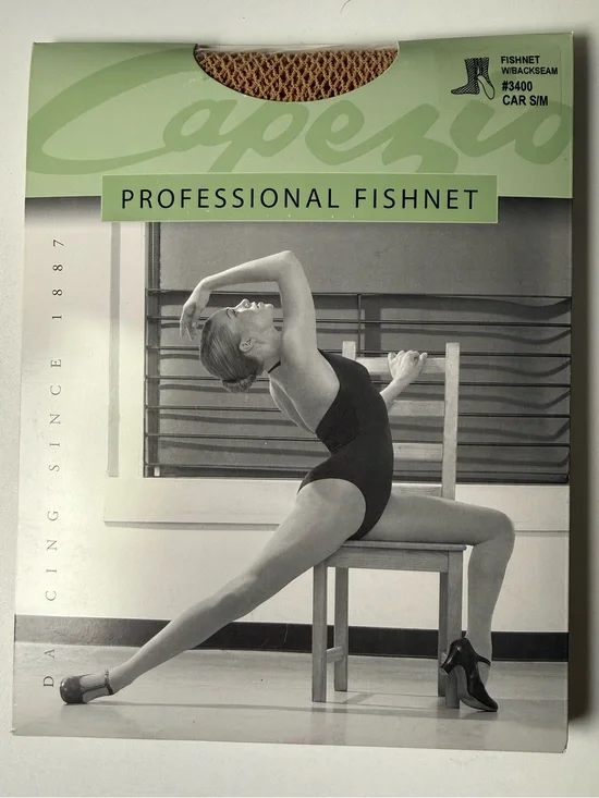 💃 Capezio 3400 Professional Fishnet Tights with Backseam (NIB)