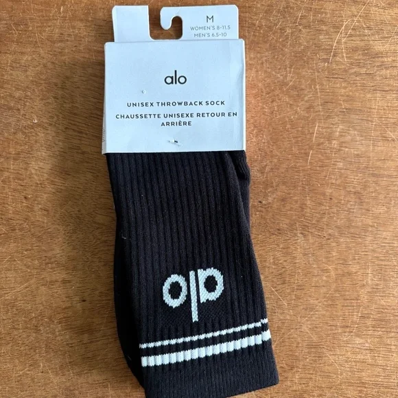 Alo yoga Unisex Throwback Sock Black/white