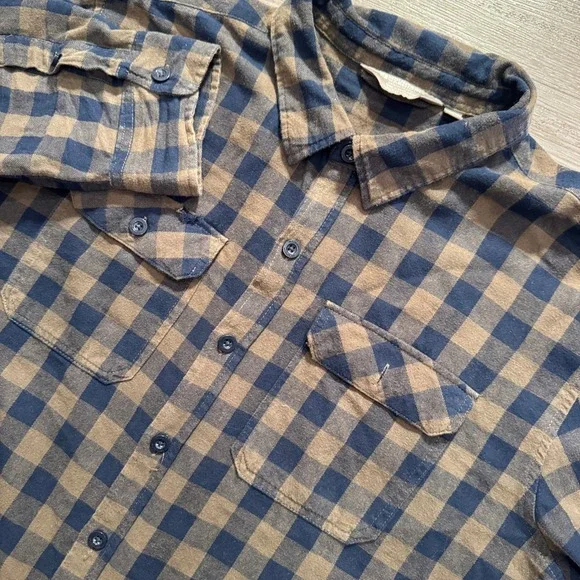 Mountain Warehouse Flannel Shirt Mens 3XL Blue Plaid Cotton Outdoor Rugged Camp