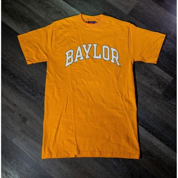 Baylor Bears Shirt Mens M Yellow NCAA Football Champion Graphic Tee Short Sleeve