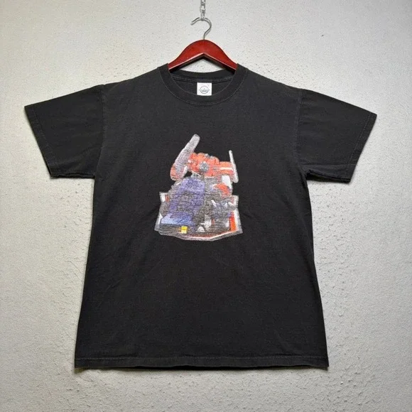 Delta T-Shirt Mens M Black Transformers Optimus Prime Vintage 90s Faded Graphic