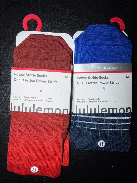NEW lululemon Power Stride Crew Socks Bundle medium unisex crew socks