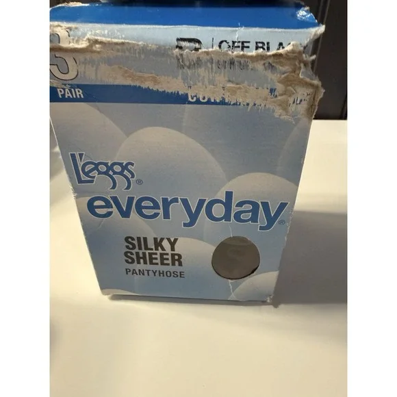 L'eggs 2 Pair Everyday Silky Sheer Off Black 1 Pair Silky Sheer Box Is Missing 1