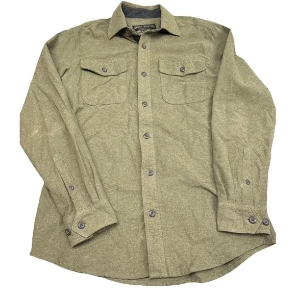 Grizzly Mountain Flannel Shirt‎ Men's M Button Up Heavy Cotton Long Sleeve Green