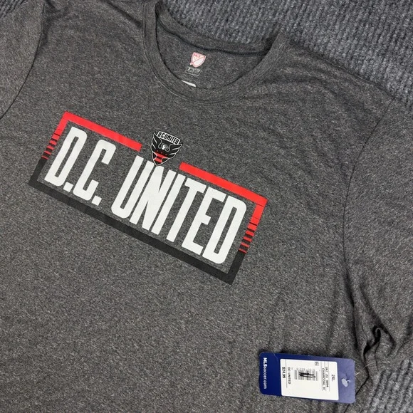 MLS DC United Soccer T-Shirt‎ Mens 2XL Charcoal Heather Gray TX3 Warm NWT