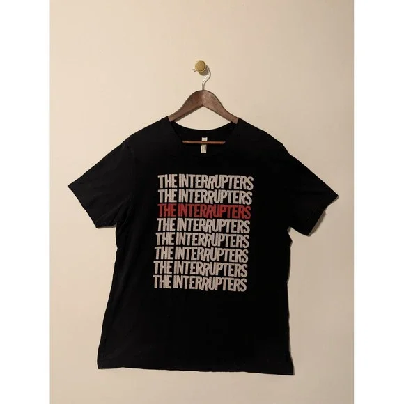 The Interrupters T-Shirt Mens XL Black Excellent Stacked Logo Ska Punk Merch