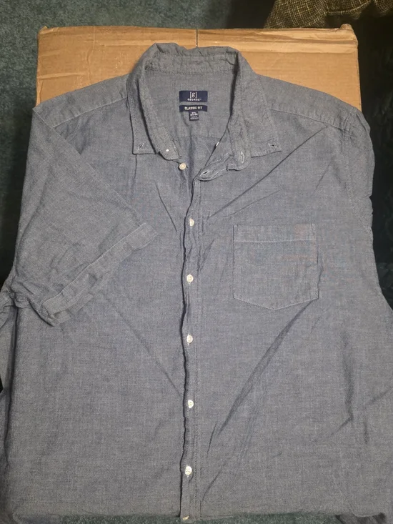 George Men's Chambray Button-Down Shirt in Blue