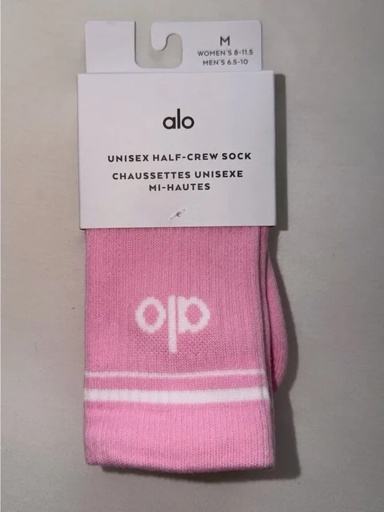 ALO Yoga Unisex Half-Crew Socks - Sweet Pink