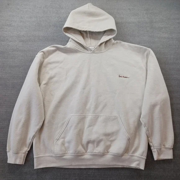 iets frans‎ Hoodie Mens Large Beoge Embroidered Brushed Surface Stretch Casual