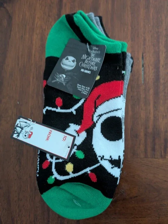 NWT Disney The Nightmare Before Christmas no-show socks 5 pairs