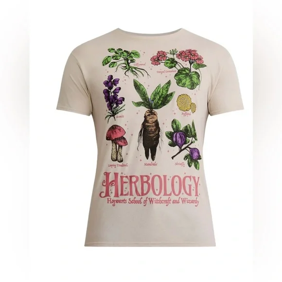 NWT Harry‎ Potter Herbology Graphic Tee Hogwarts Wizarding World XL