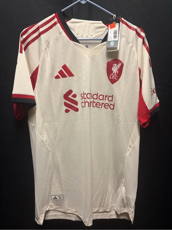 Liverpool Jersey Away football Soccer shirt 2025 | 2026 White Adidas Men Size L