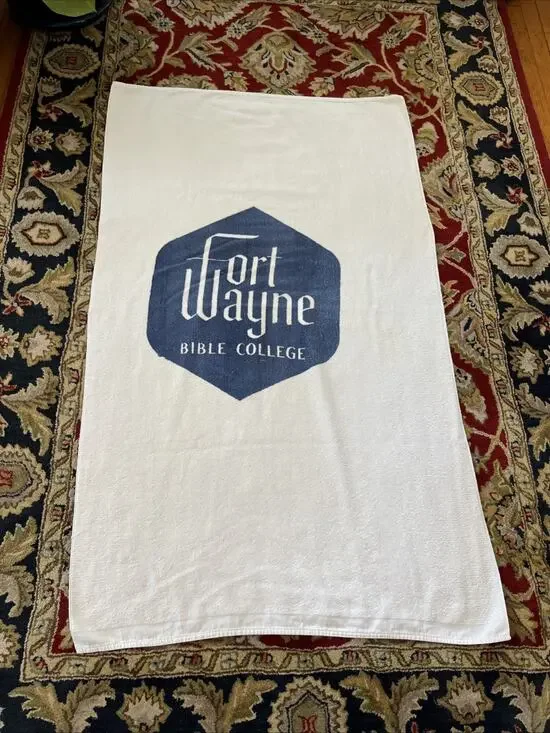 Vintage Cannon Fort Wayne Bible College Cotton Beach Pool Towel 33 x 55 XL