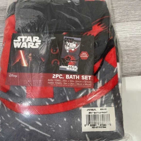 Disney‎ Star Wars Battle front 2-piece bath Towel Set NIB