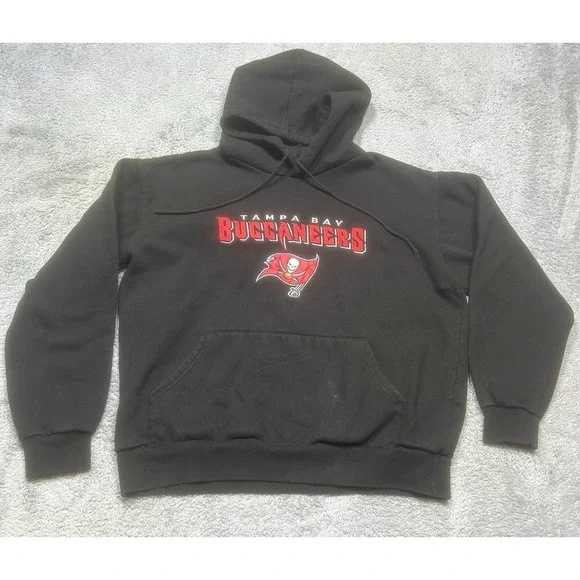 Tampa Bay Buccaneers Hoodie Mens XL Black NFL‎ Football Pullover Sweatshirt SPOT