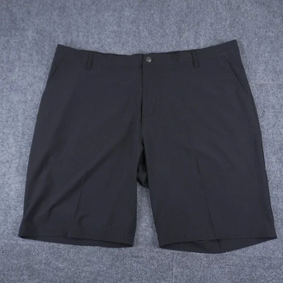 Adidas Golf Shorts‎ Mens 42 Black Primegreen Performance Flat Front Solid Active