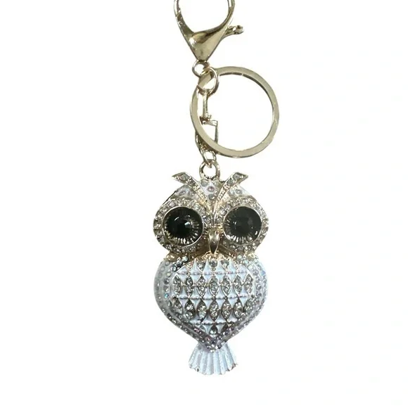 ✨ Crystal Owl Keychain Bag Charm – Sparkly Rhinestone Owl Purse Charm ✨