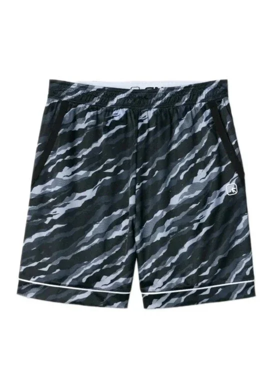 And1 Mens Basketball Gym Running Shorts 2XL Black Gray Camouflage NWT
