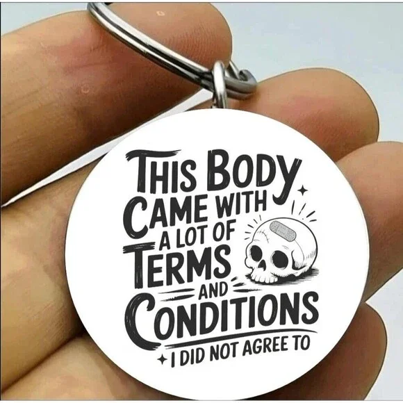 Skelton Body With Term Of Condition Funny Cute Human Body Stainless Keychain