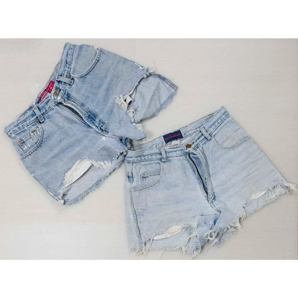 Vintage 90s Old Navy Giorgio Sant Angelo Denim Cutoff Shorts Thrashed Bundle 28