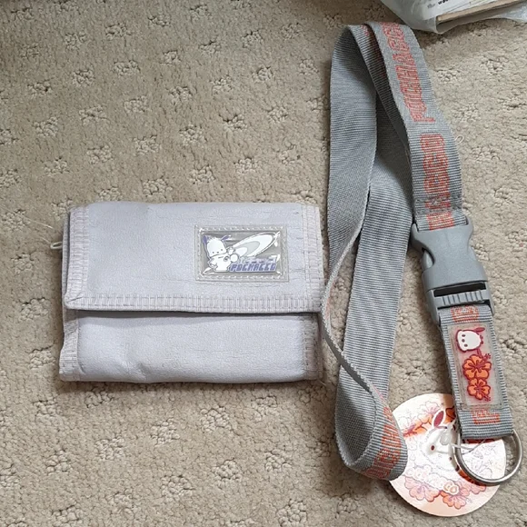 NWT Gray Sanrio Pochacco Wallet with Lanyard