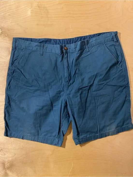 Faded Glory Teal Blue Flat Front Cotton Shorts 46 (SX)