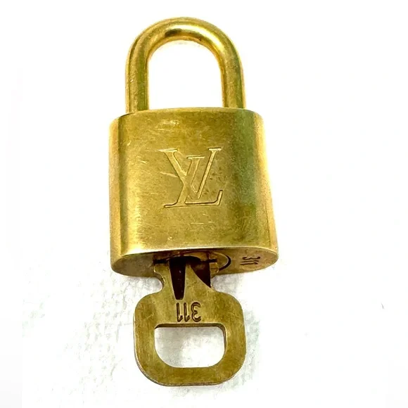 Authentic Louis Vuitton Gold Lock & Key Brass Number 311