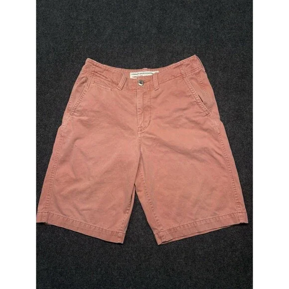 American Eagle Longboard Shorts Mens 30 Pink Coral Chino Flat Front 100% Cotton