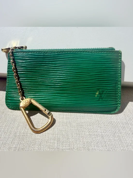 Louis Vuitton Borneo Green Epi Leather Pochette Clés Key Pouch AUTHENTIC