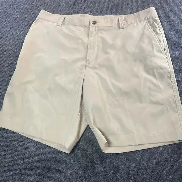 Adidas Climalite Tan Golf Performance Flat Front Shorts Size 40