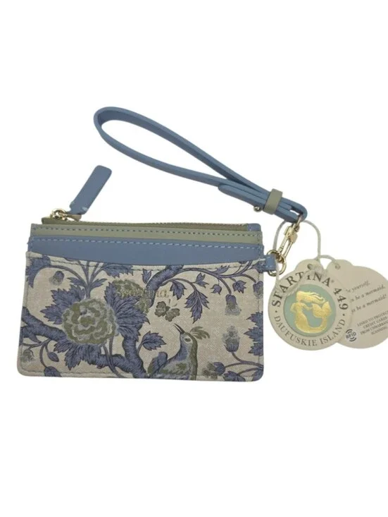 Spartina 449 Slim Card Coin Purse Japonica Bird Green Wristlet NWT