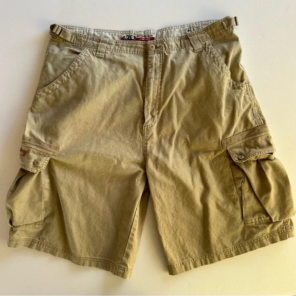 OTB One Tough Brand Vintage Shorts Mens 40 Tan Cargo Utility Outdoor Y2K