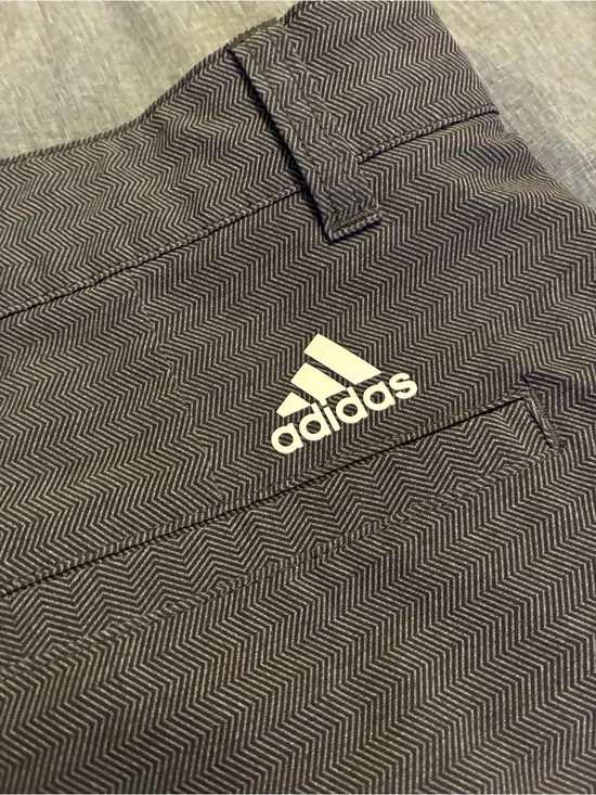 adidas Men's Chevron Pattern Flat Front Shorts in Charcoal