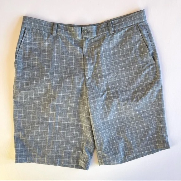 Nike Golf Dri Fit Plaid Gray Shorts 36