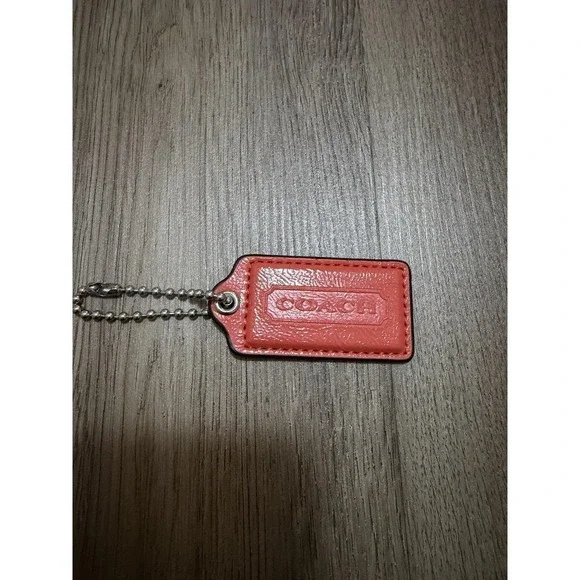 Coach Orange/CoralColor Hang Tag, Purse Charm